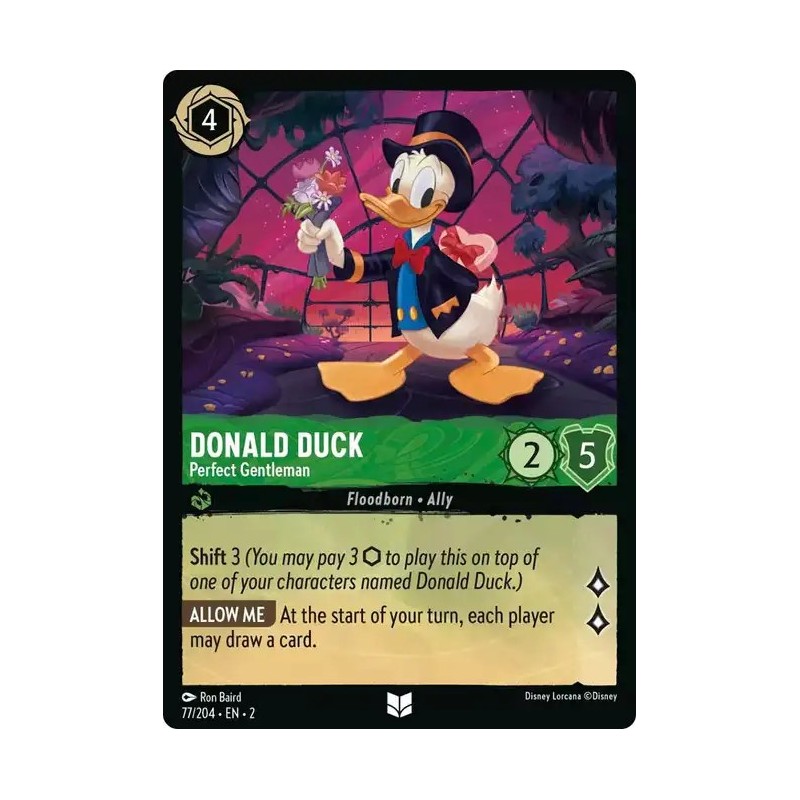 Carta Donald Duck - Perfect Gentleman | Disney Lorcana #077/204·EN·2