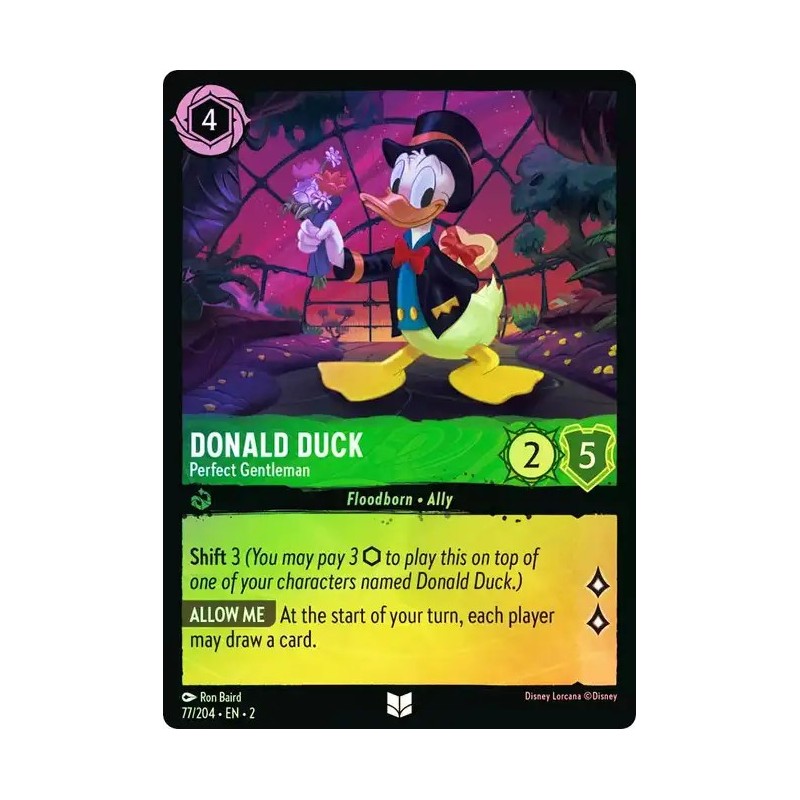 Carta Foil Donald Duck - Perfect Gentleman Disney Lorcana 077/204·EN·2