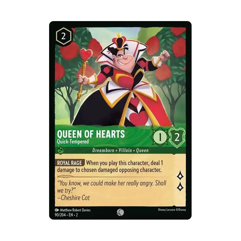 Carta Queen of Hearts - Quick-Tempered | Disney Lorcana #090/204·EN·2