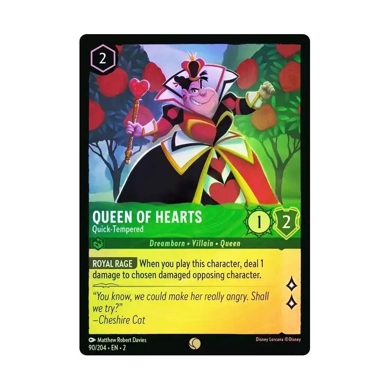 Carta Foil Queen of Hearts - Quick-Tempered | Lorcana #090/204·EN·2