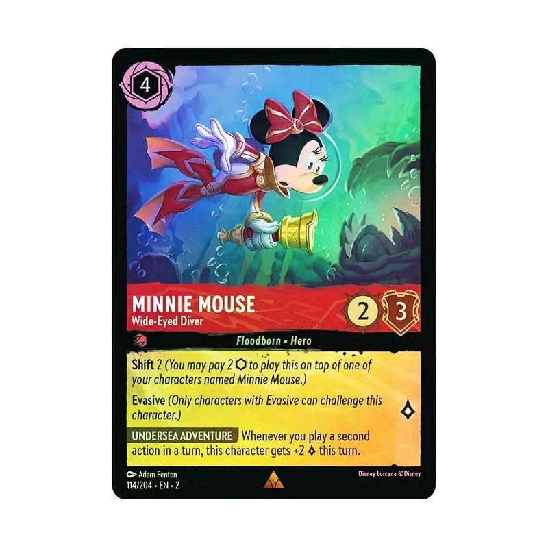 Carta Foil Minnie Mouse - Wide-Eyed Diver Disney Lorcana #114/204·EN·2