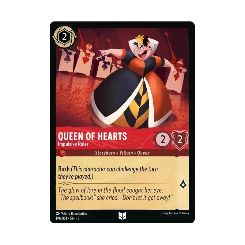 Carta Queen Of Hearts - Impulsive Ruler | Disney Lorcana #119/204·EN·2