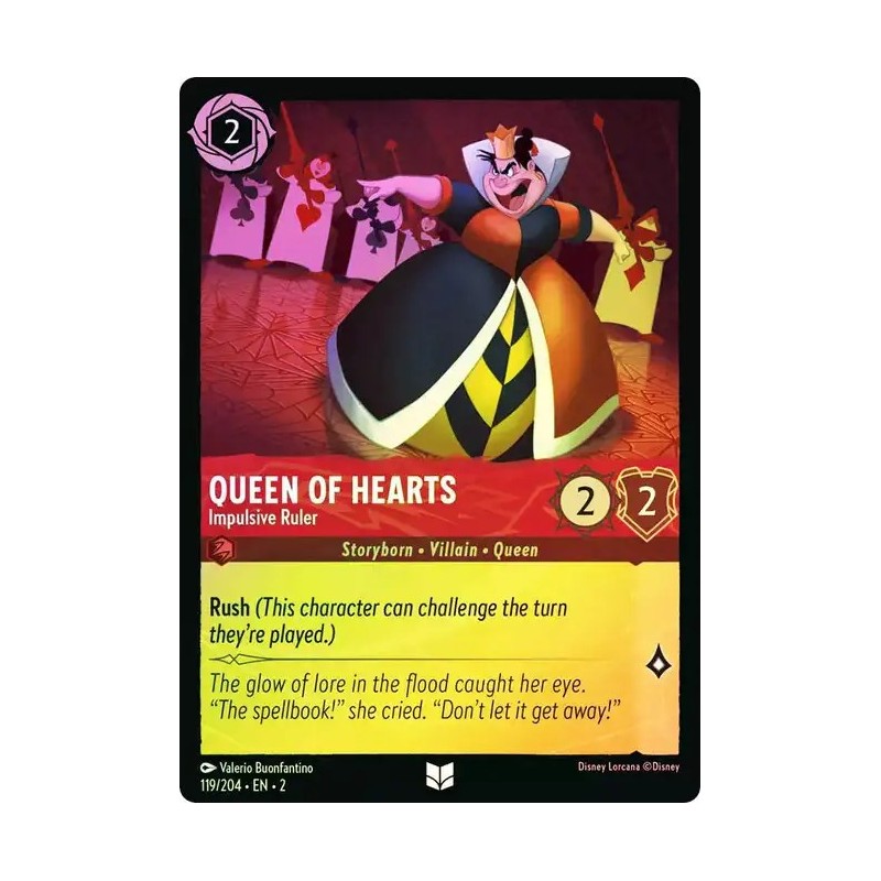 Carta Foil Queen Of Hearts - Impulsive Ruler | Lorcana #119/204·EN·2