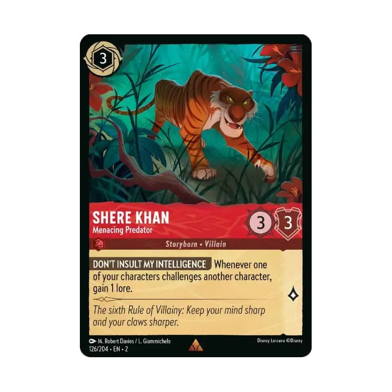 Carta Shere Khan - Menacing Predator | Disney Lorcana #126/204·EN·2