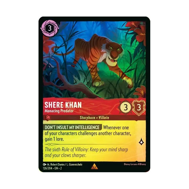 Carta Foil Shere Khan - Menacing Predator Disney Lorcana #126/204·EN·2