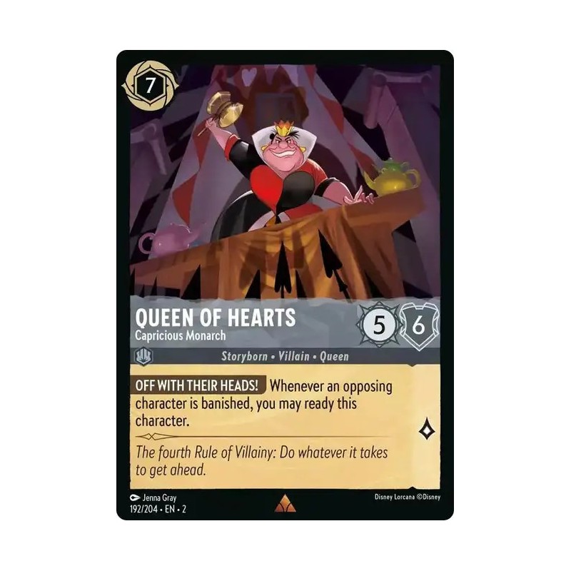 Carta Queen of Hearts - Capricious Monarch Disney Lorcana 192/204·EN·2