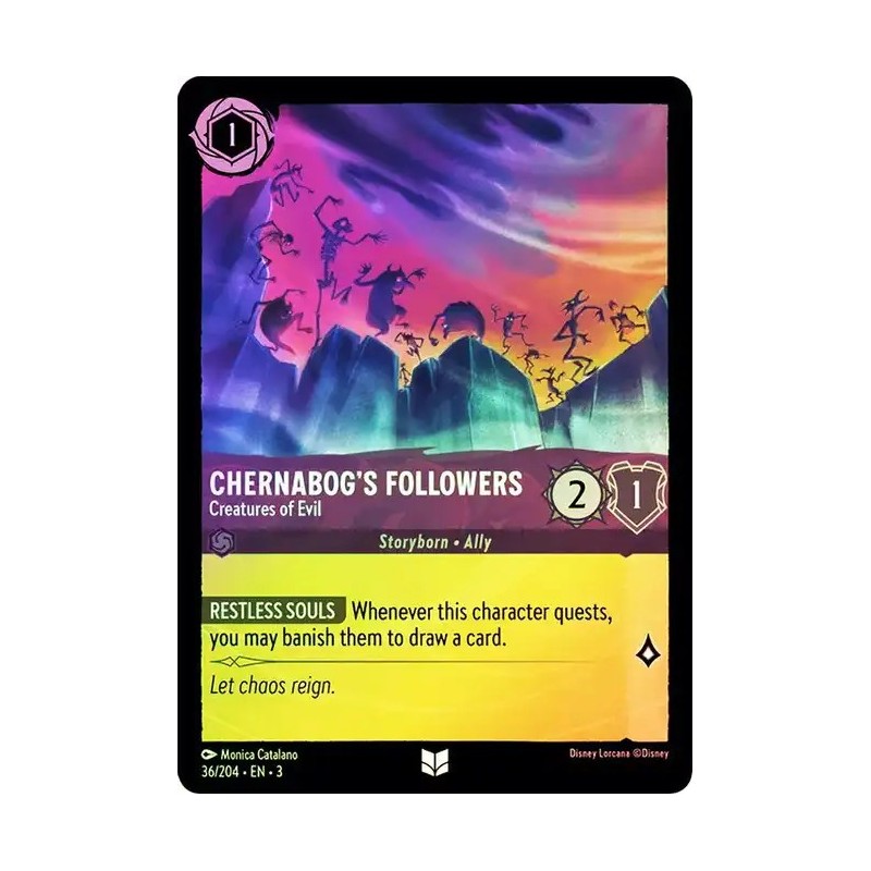 Carta Foil Chernabog's Followers Creatures of Evil Lorcana 036/204·EN3