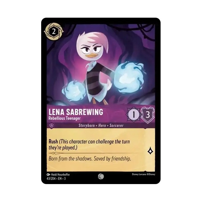 Carta Lena Sabrewing - Rebellious Teenager Disney Lorcana 043/204·EN·3