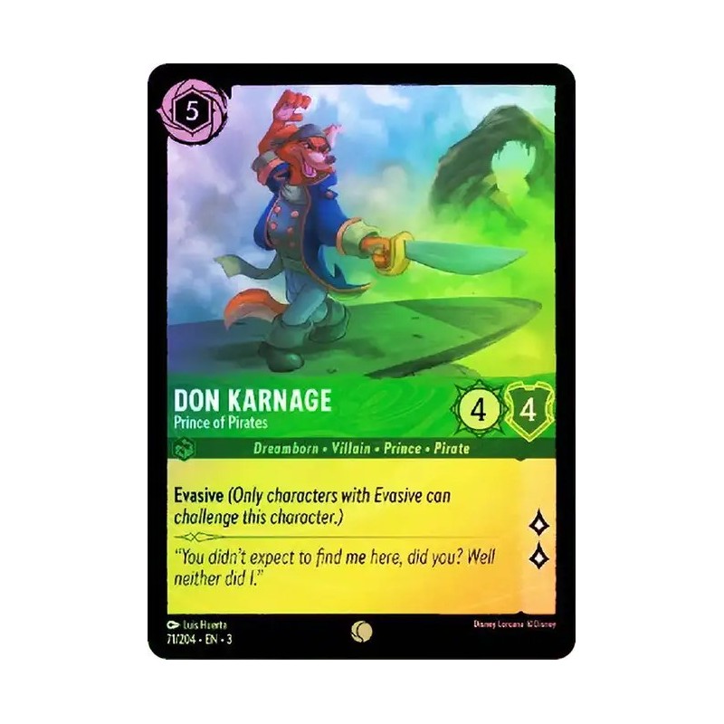 Carta Foil Don Karnage - Prince of Pirates Disney Lorcana 071/204·EN·3