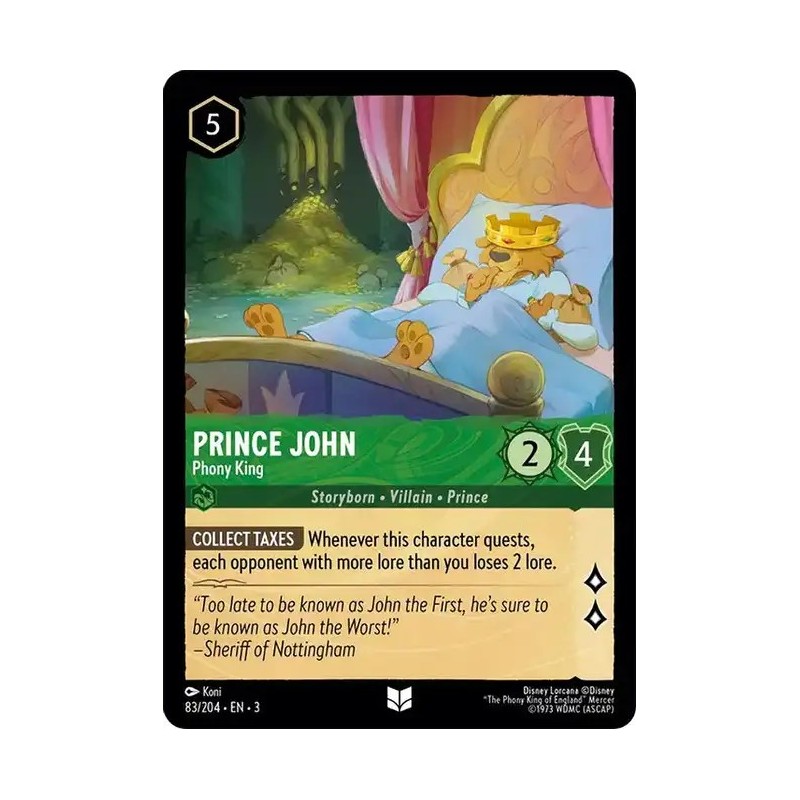 Carta Prince John - Phony King | Disney Lorcana #083/204·EN·3