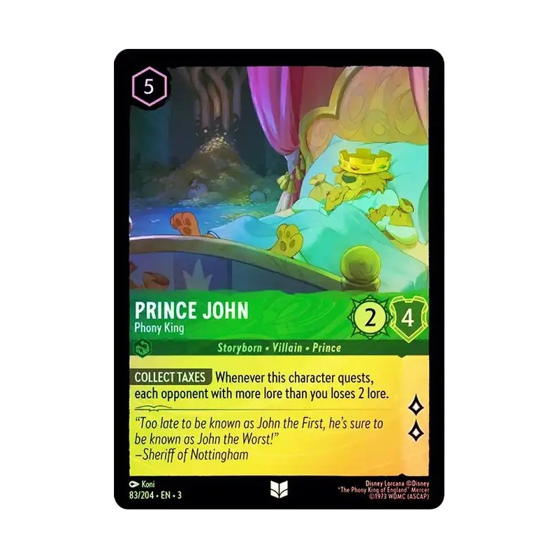 Carta Foil Prince John - Phony King | Disney Lorcana #083/204·EN·3