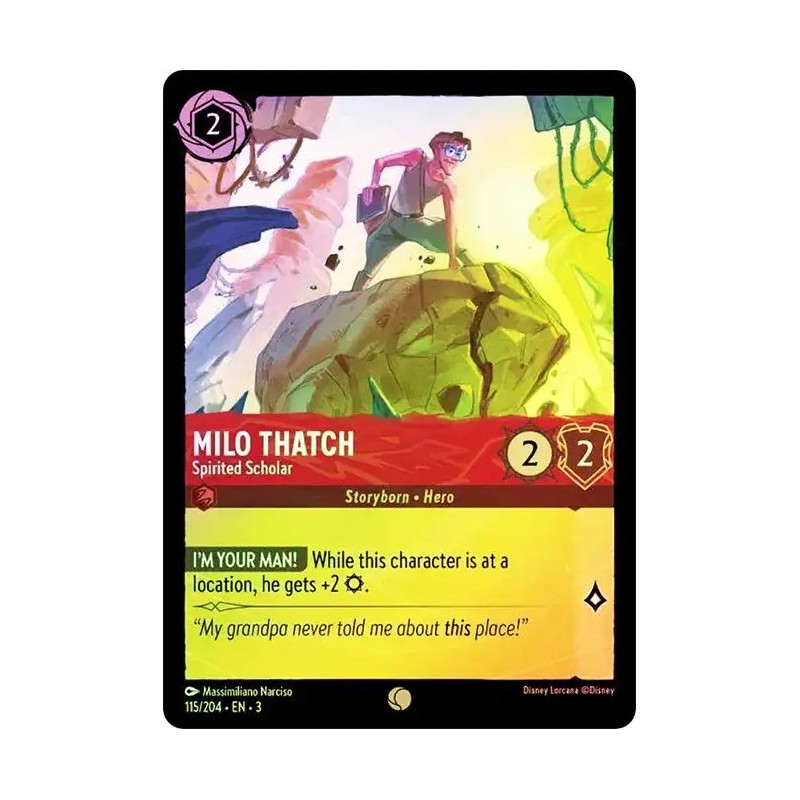 Carta Foil Milo Thatch - Spirited Scholar Disney Lorcana #115/204·EN·3