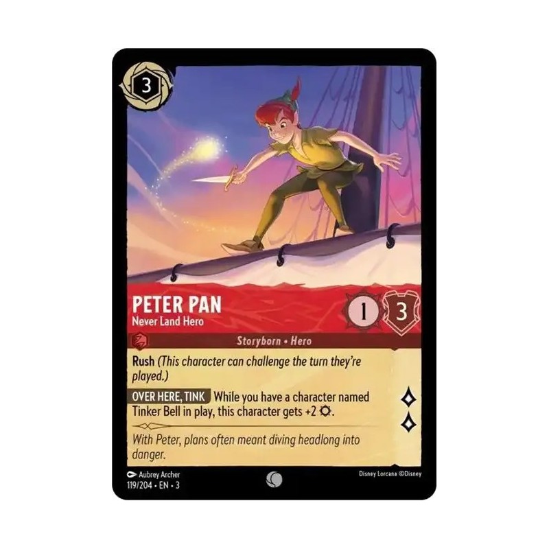 Carta Peter Pan - Never Land Hero | Disney Lorcana #119/204·EN·3