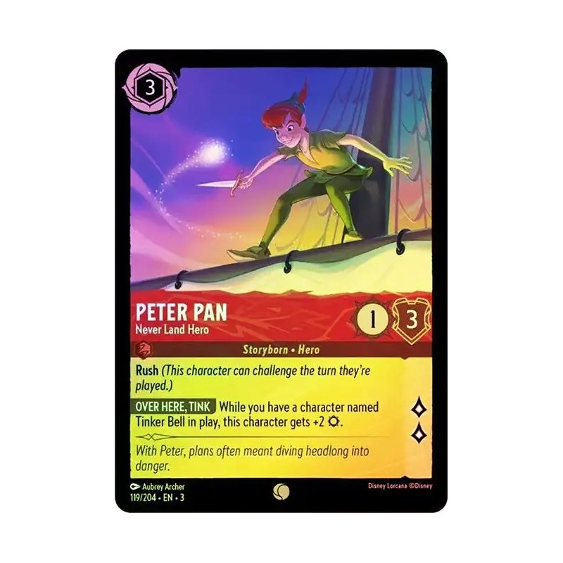 Carta Foil Peter Pan - Never Land Hero | Disney Lorcana #119/204·EN·3