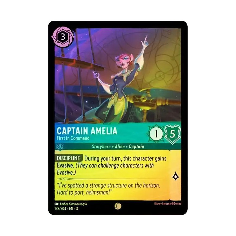 Carta Foil Captain Amelia - First in Command | Lorcana #138/204·EN·3