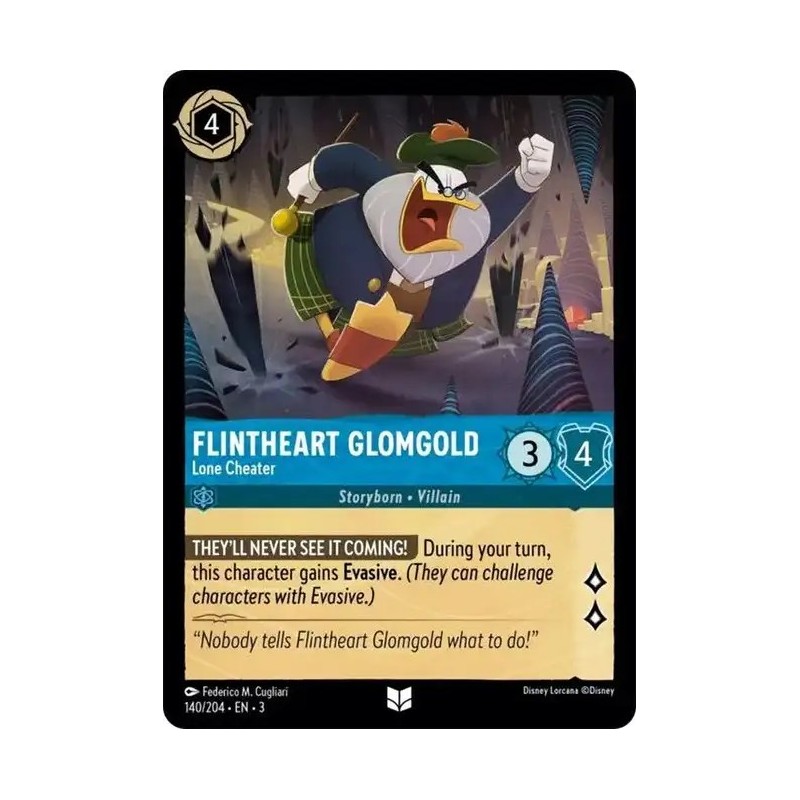 Carta Flintheart Glomgold - Lone Cheater Disney Lorcana #140/204·EN·3