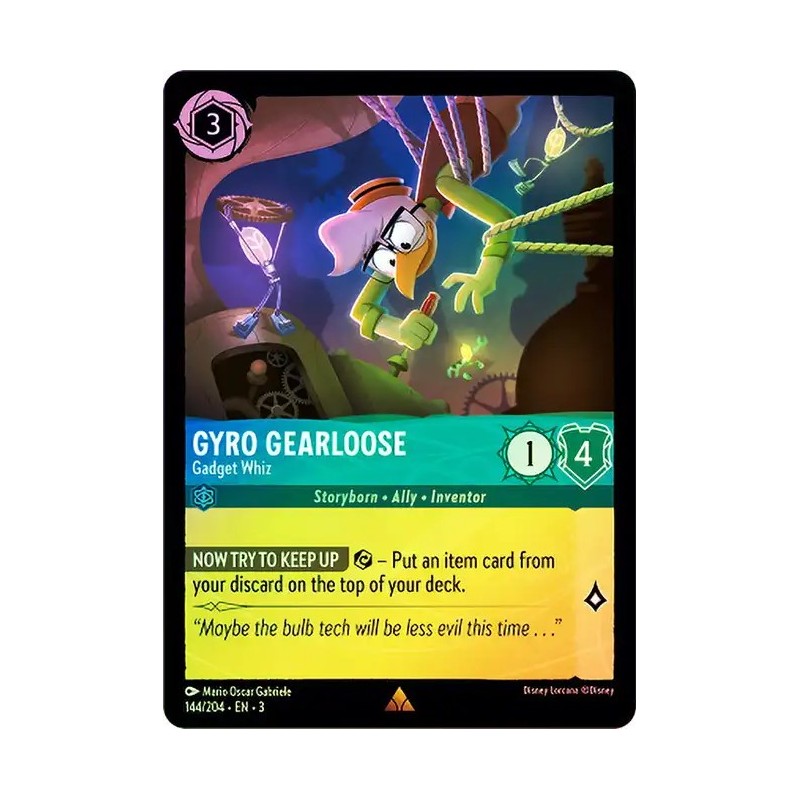 Carta Foil Gyro Gearloose - Gadget Whiz | Disney Lorcana #144/204·EN·3