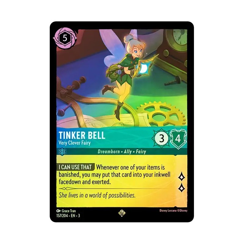 Carta Foil Tinker Bell - Very Clever Fairy Disney Lorcana 157/204·EN·3