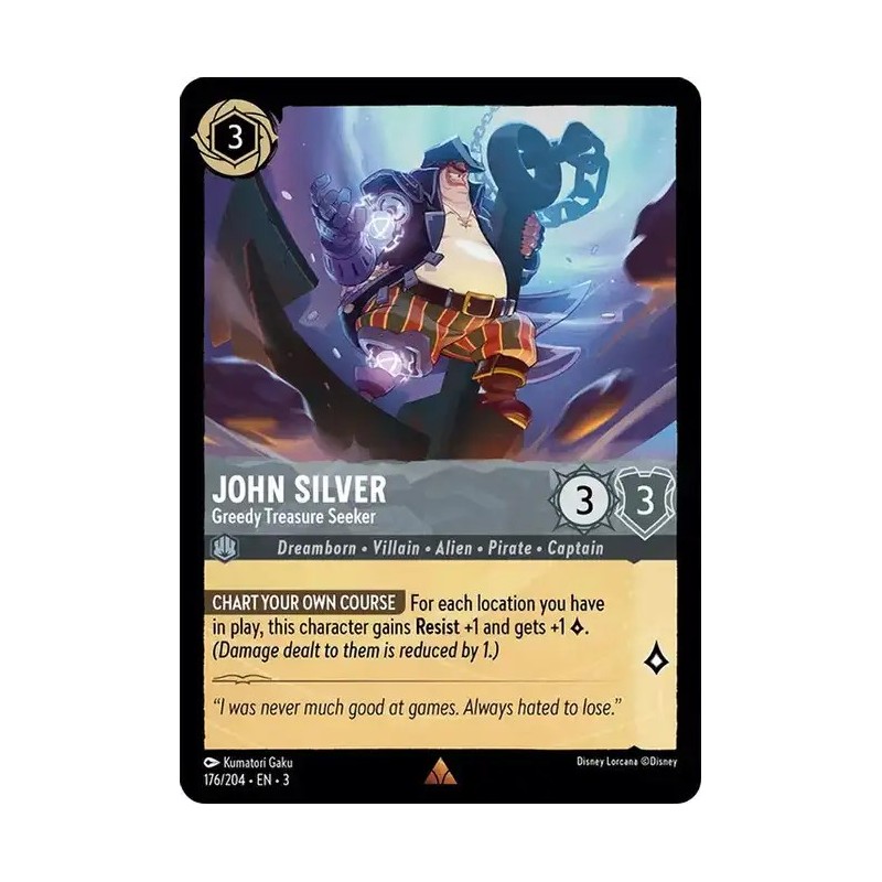 Carta John Silver - Greedy Treasure Seeker Disney Lorcana 176/204·EN·3