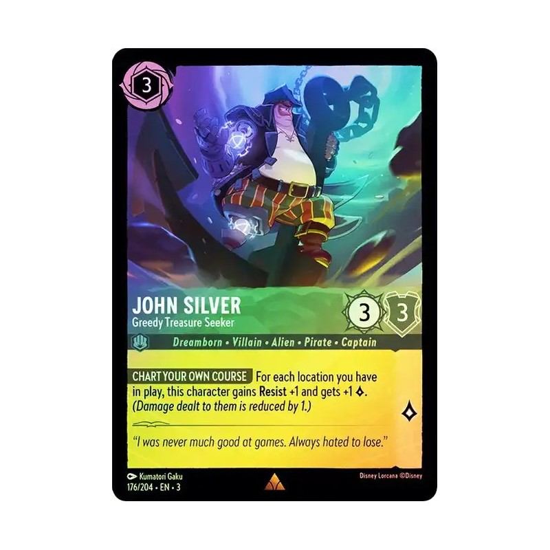 Carta Foil John Silver - Greedy Treasure Seeker Lorcana #176/204·EN·3