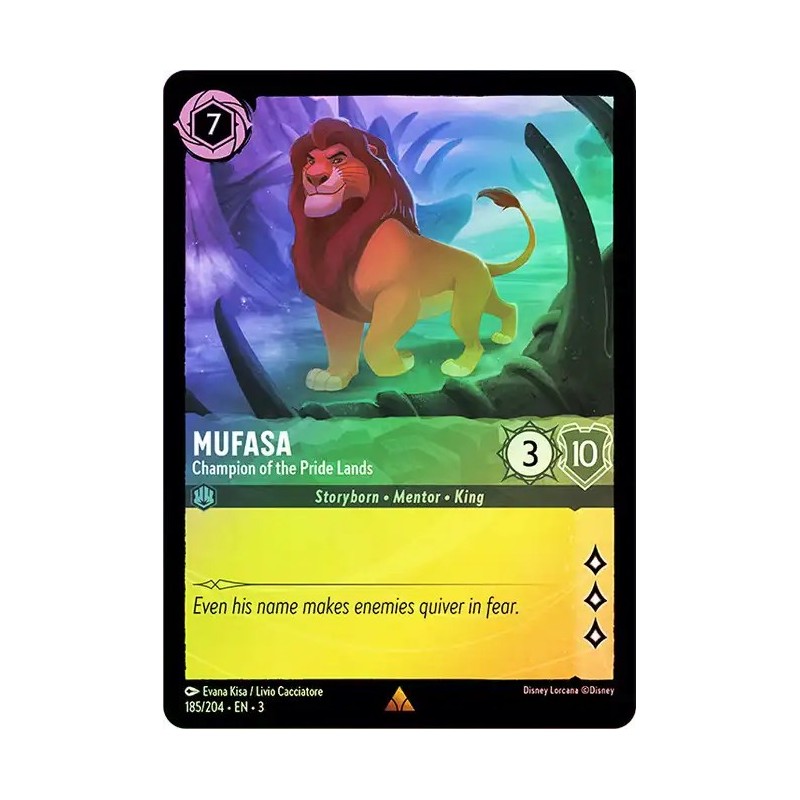 Carta Foil Mufasa - Champion of the Pride Lands Lorcana #185/204·EN·3