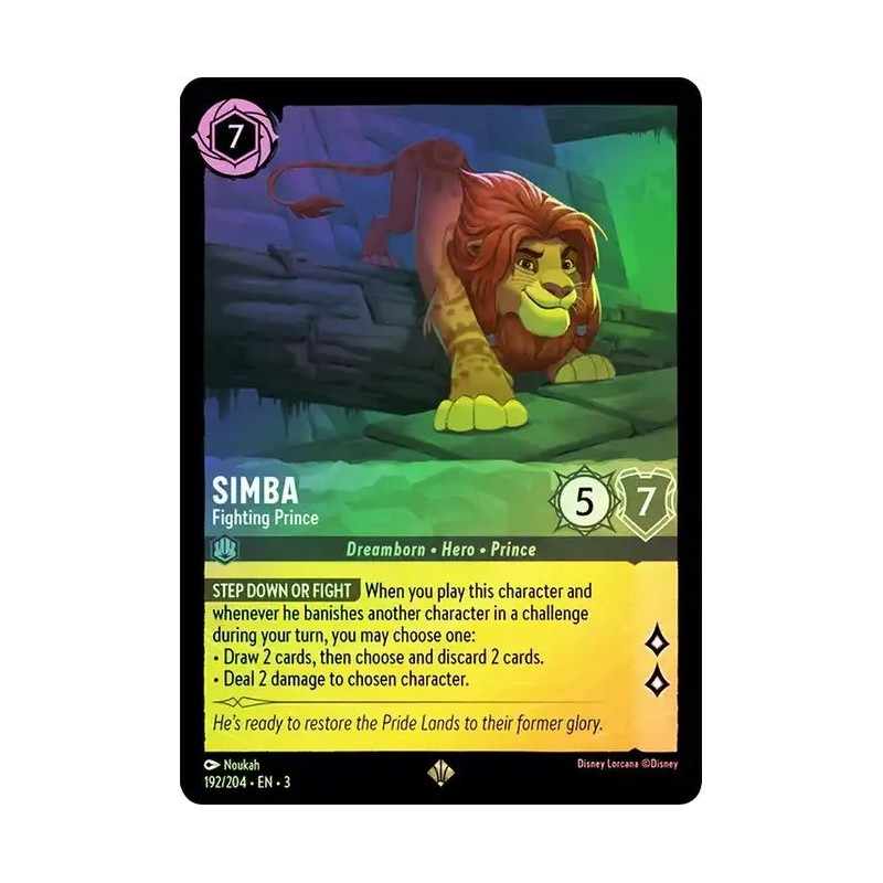 Carta Foil Simba - Fighting Prince | Disney Lorcana #192/204·EN·3