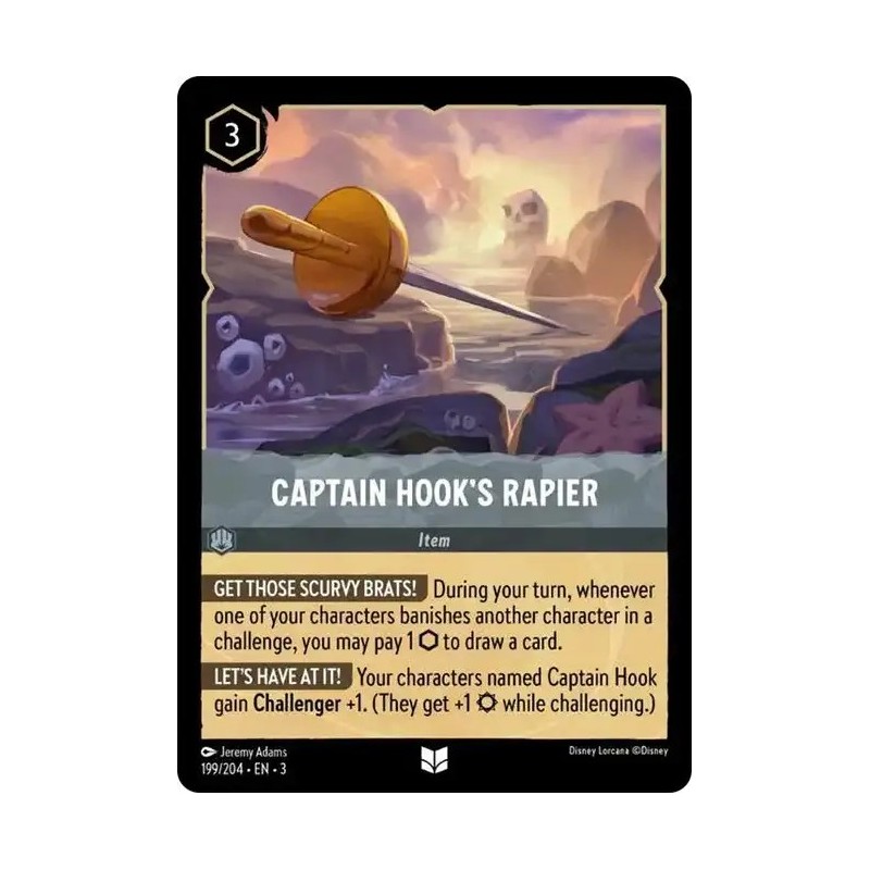 Carta Captain Hook's Rapier | Disney Lorcana #199/204·EN·3