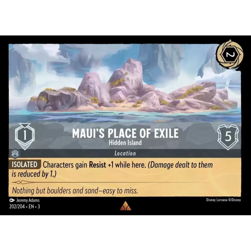 Carta Maui's Place of Exile - Hidden Island | Lorcana #202/204·EN·3