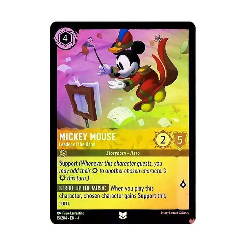 Carta Foil Mickey Mouse - Leader of the Band |  Lorcana #015/204·EN·4