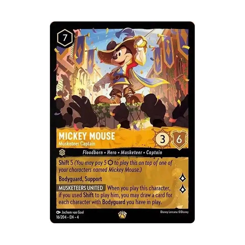 Carta Mickey Mouse - Musketeer Captain | Disney Lorcana #016/204·EN·4