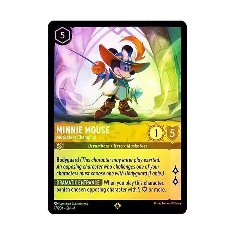 Carta Foil Minnie Mouse - Musketeer Champion | Lorcana #017/204·EN·4