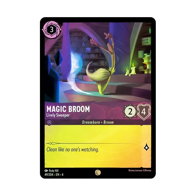 Carta Foil Magic Broom - Lively Sweeper | Disney Lorcana #049/204·EN·4