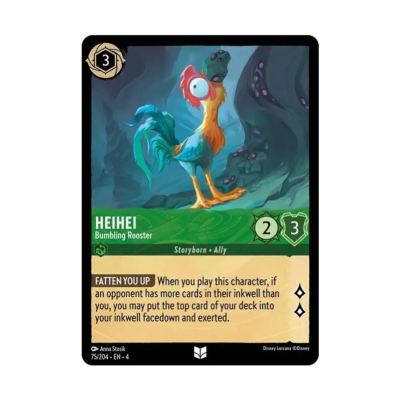 Carta HeiHei - Bumbling Rooster | Disney Lorcana #075/204·EN·4