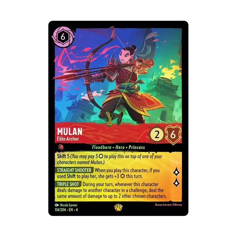 Carta Foil Mulan - Elite Archer | Disney Lorcana #114/204·EN·4