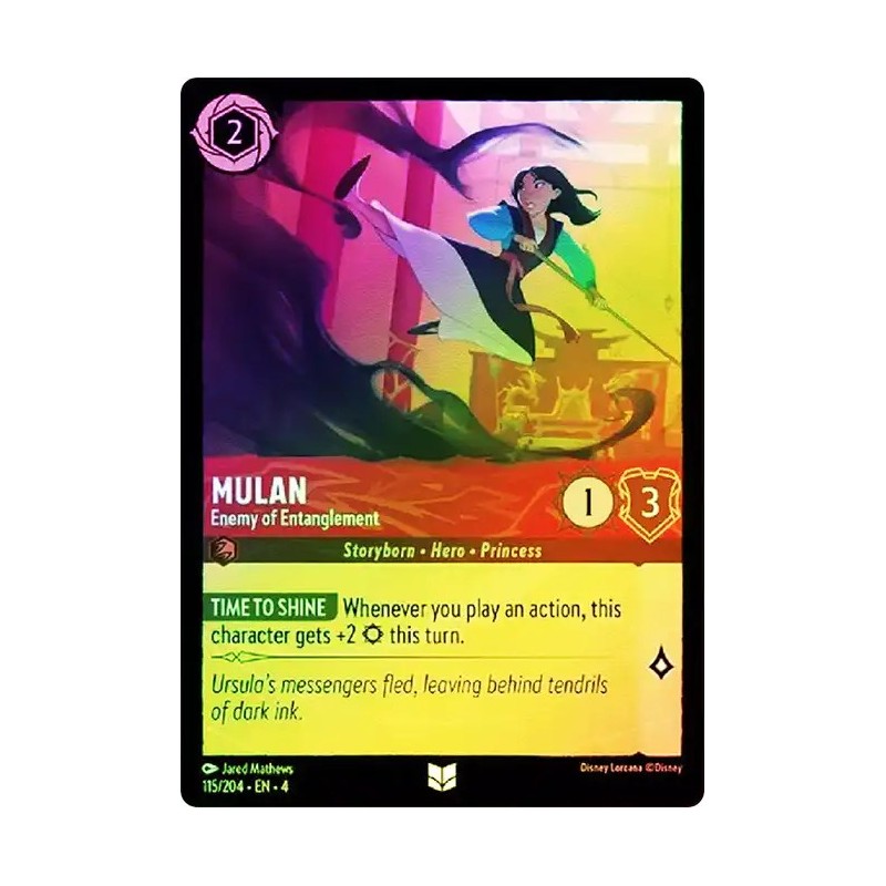 Carta Foil Mulan - Enemy of Entanglement Disney Lorcana #115/204·EN·4