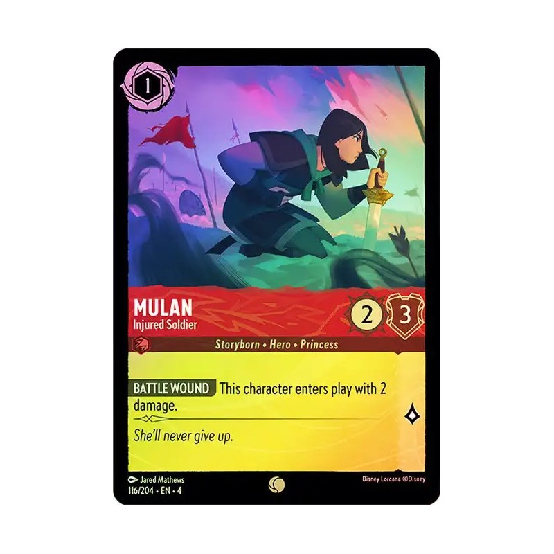 Carta Foil Mulan - Injured Soldier | Disney Lorcana #116/204·EN·4