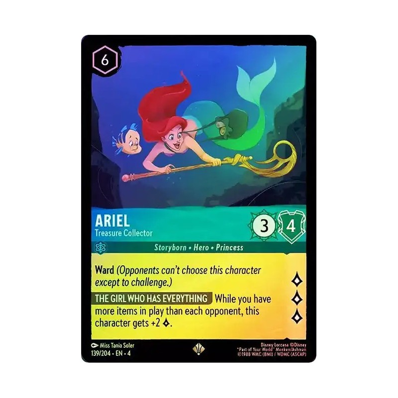 Carta Foil Ariel - Treasure Collector | Disney Lorcana #139/204·EN·4