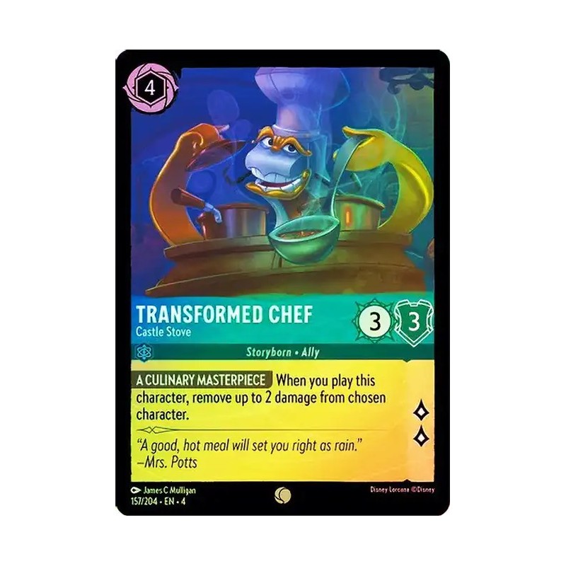 Carta Foil Transformed Chef - Castle Stove Disney Lorcana 157/204·EN·4