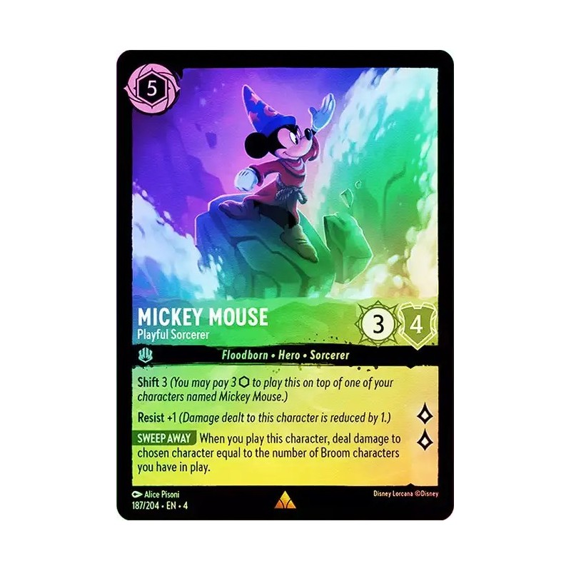 Carta Foil Mickey Mouse - Playful Sorcerer Disney Lorcana 187/204·EN·4