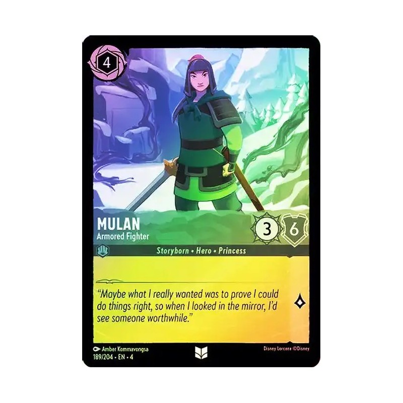 Carta Foil Mulan - Armored Fighter | Disney Lorcana #189/204·EN·4