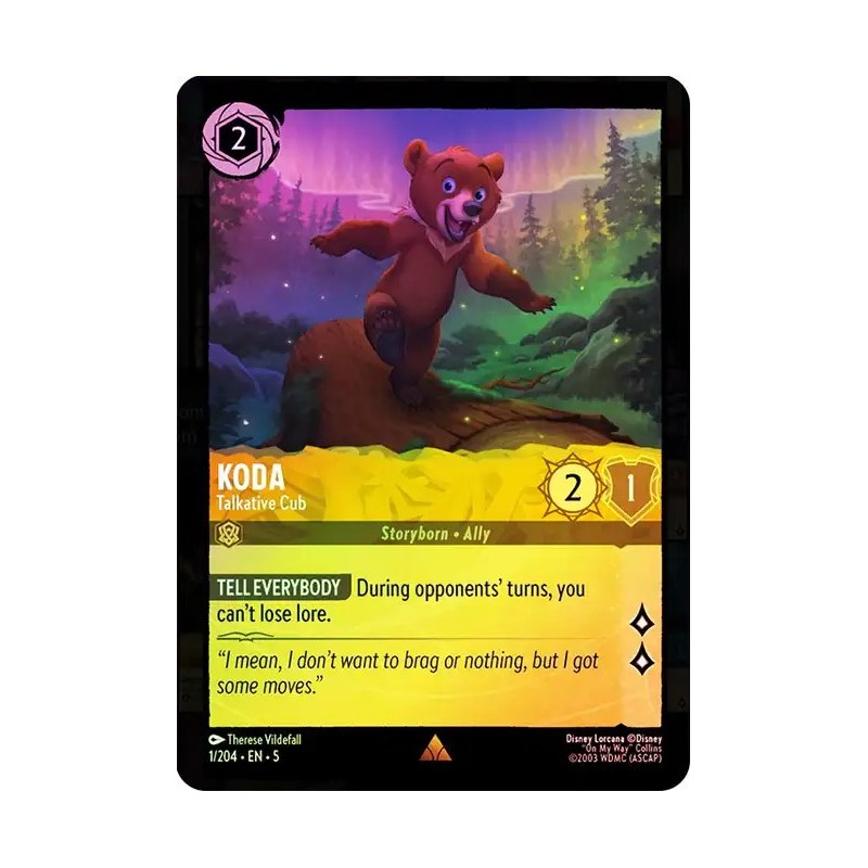 Carta Foil Koda - Talkative Cub | Disney Lorcana #001/204·EN·5