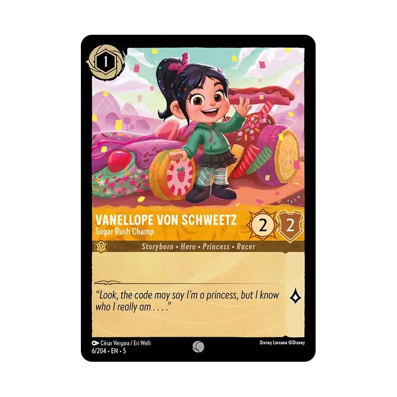 Carta Vanellope Von Schweetz - Sugar Rush Champ Lorcana #006/204·EN·5