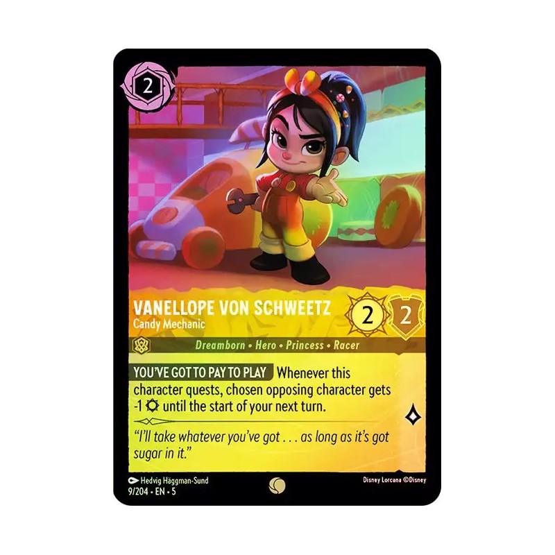 Carta Foil Vanellope von Schweetz Candy Mechanic Lorcana #009/204·EN·5