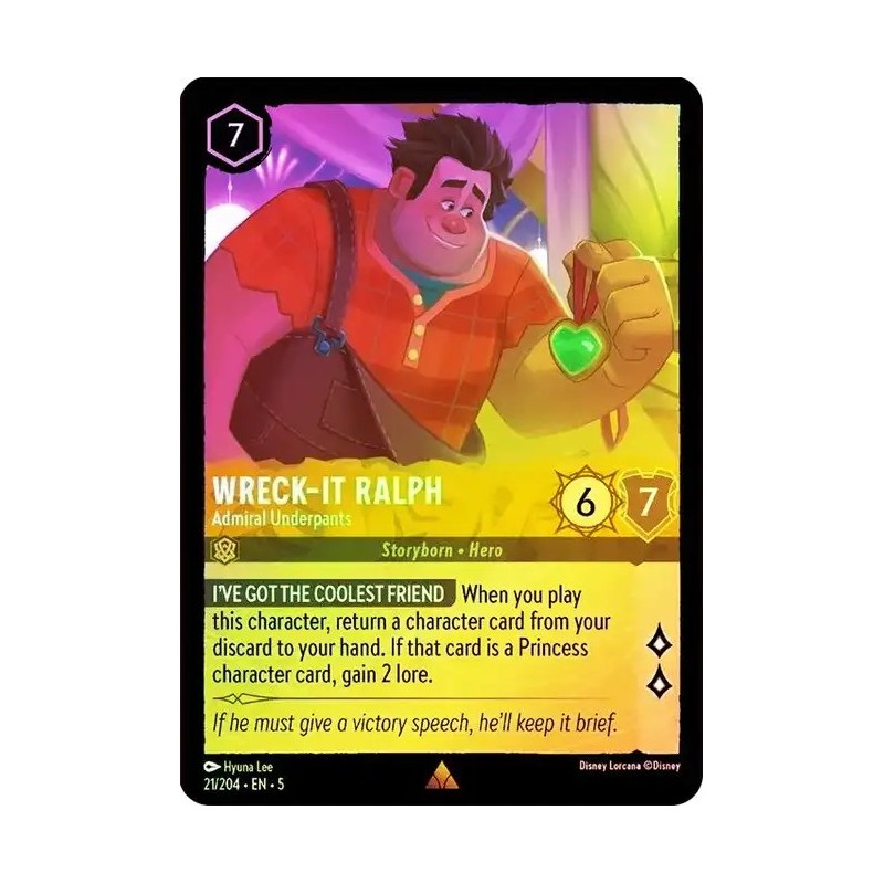 Carta Foil Wreck-It Ralph - Admiral Underpants | Lorcana #021/204·EN·5