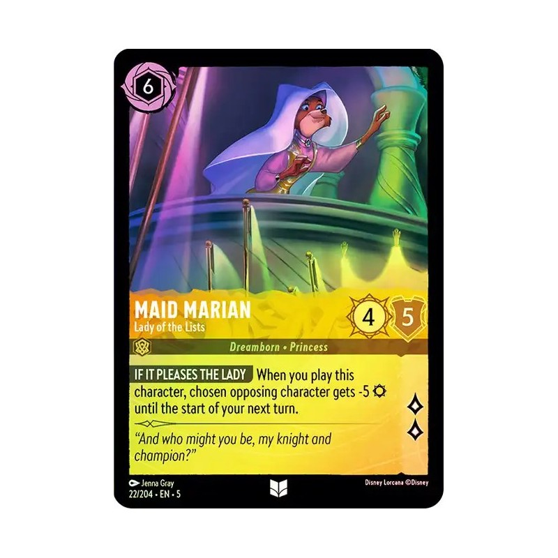 Carta Foil Maid Marian - Lady of the Lists | Lorcana #022/204·EN·5