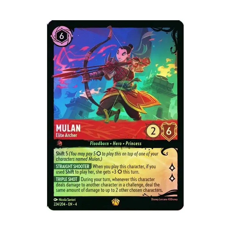 Carta Foil Mulan - Elite Archer | Disney Lorcana #224/204·EN·4