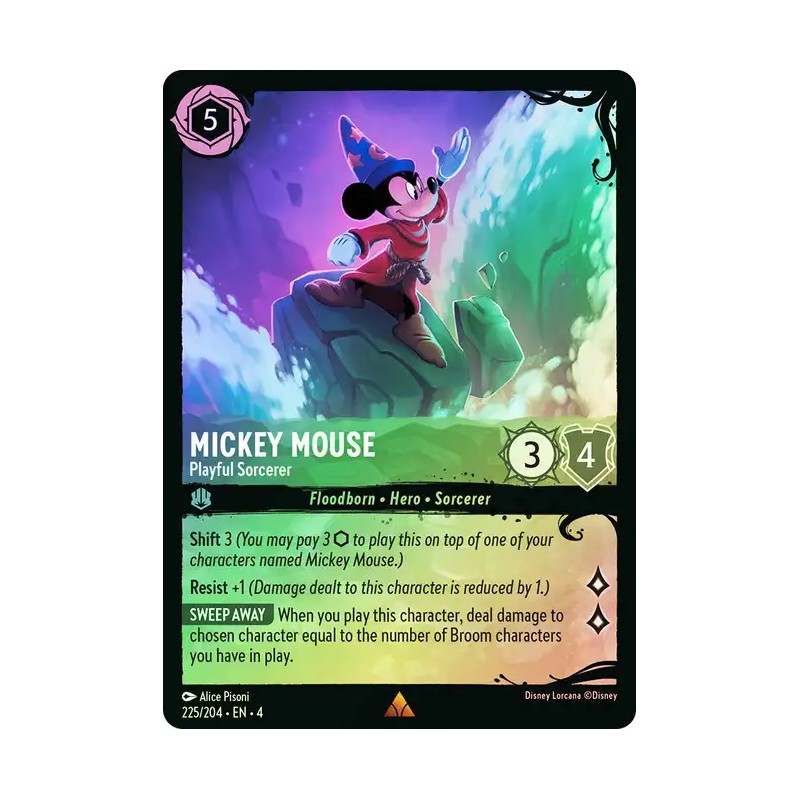 Carta Foil Mickey Mouse - Playful Sorcerer Disney Lorcana 225/204·EN·4