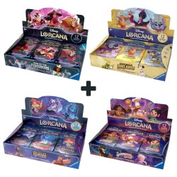 Pack 4 Cajas Precintadas de 24 Sobres Disney Lorcana (Temp. 2/3/4/5)