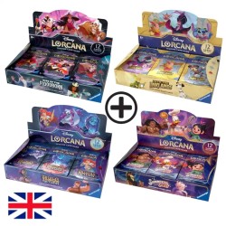 Pack 4 Cajas Precintadas de 24 Sobres Disney Lorcana (Temp. 2/3/4/5)