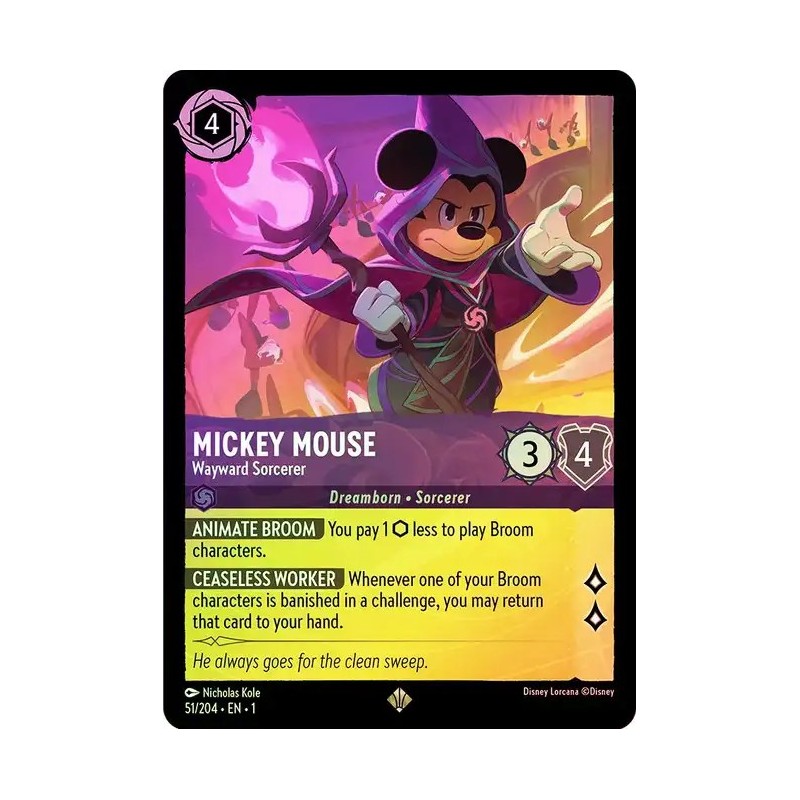 051/204·EN·1 | Mickey Mouse - Wayward Sorcerer | Temporada 1 | Carta FOIL en Inglés